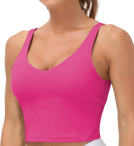 Women's sports bra long without underwire liner medium support